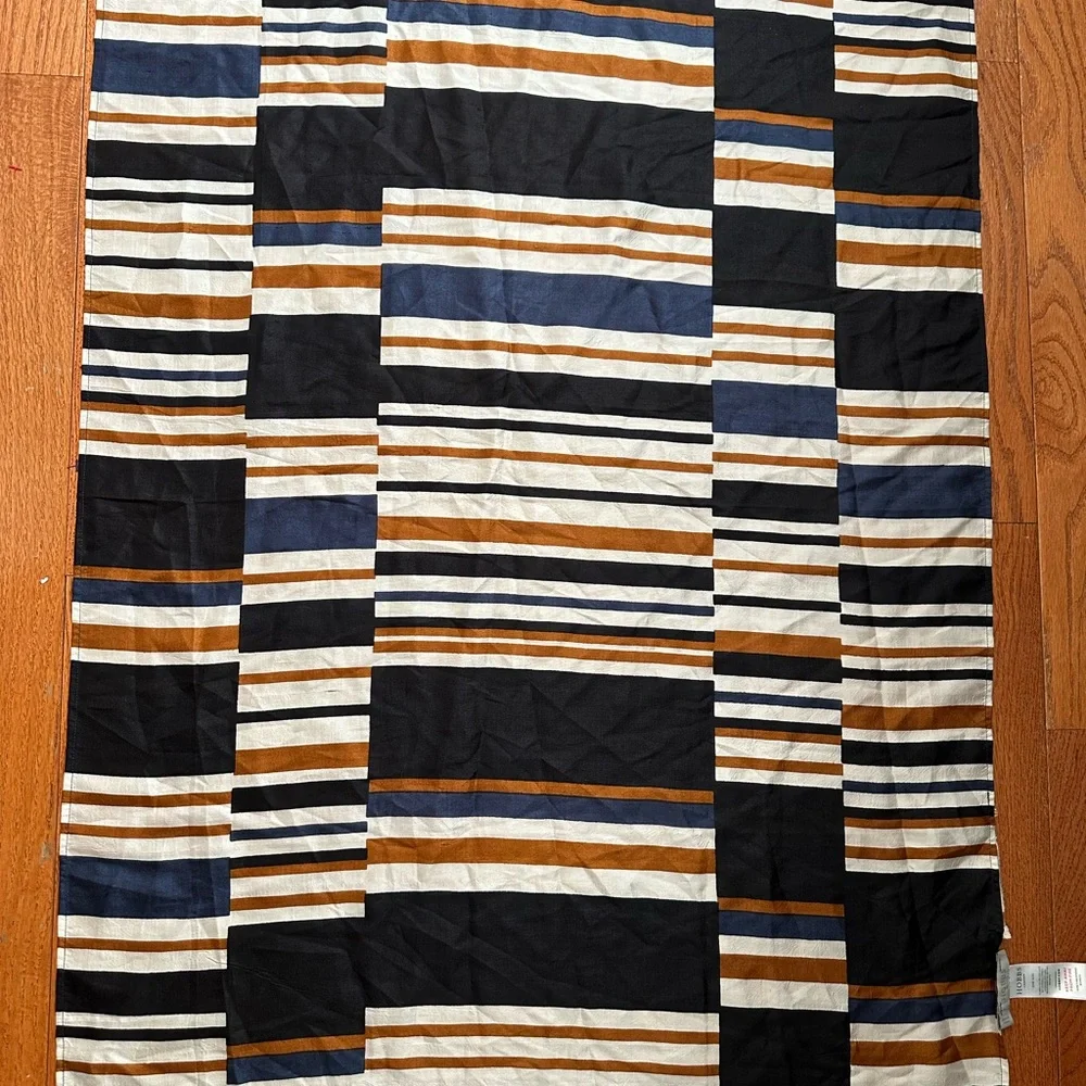 Hobbs London Key To Freedom 100% Silk Oversized Scarf Shawl Wrap Navy Rust